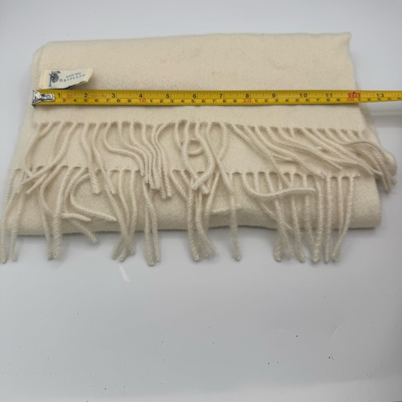 Portolano 100% Cashmere Ivory Cream Scarf Twisted Rope Fringe Classic Luxury - Picture 8 of 8
